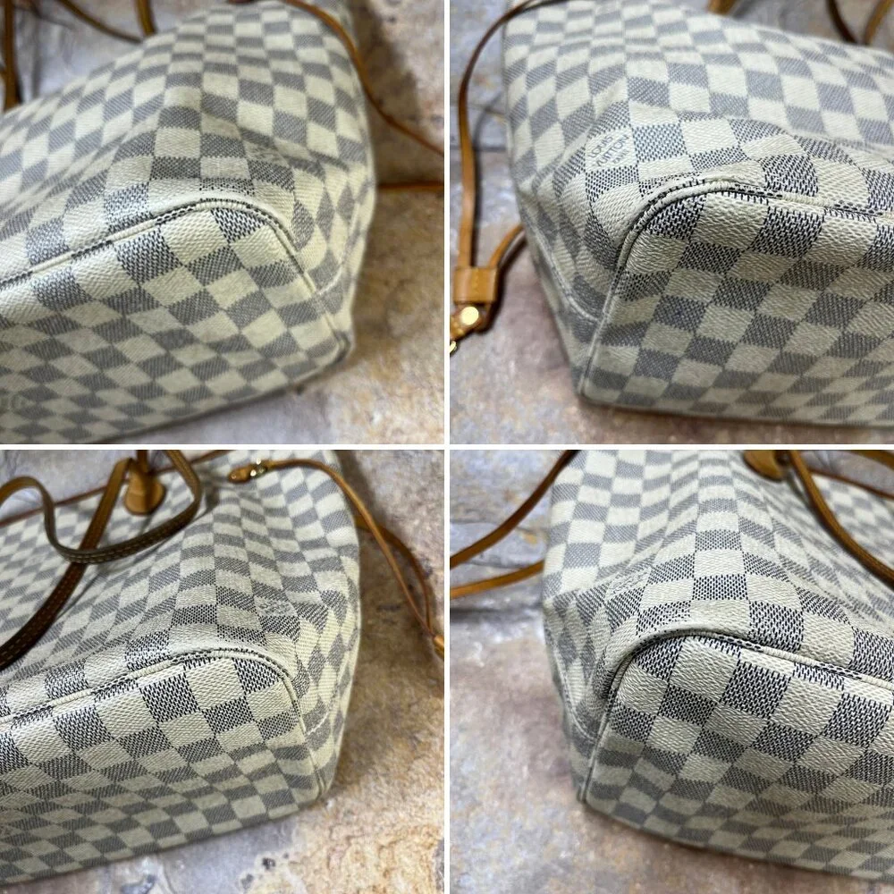 Louis Vuitton Neverfull MM Shoulder Bag Damier Azur Tote Bag w/ Dust Bag - Picture 5 of 13